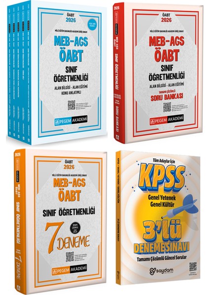 2026 Meb Ags Öabt Sınıf Öğretmenliği Konu Anlatımı 5KITAP(1480 Sf)Çözümlü Soru Bankası-7 Deneme