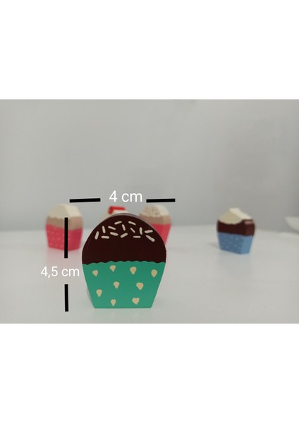 Renkli Ahşap Cupcake Oyun Seti, 5 Parça, Eğlenceli ve Güvenli Çocuk Oyuncağı fırsatları