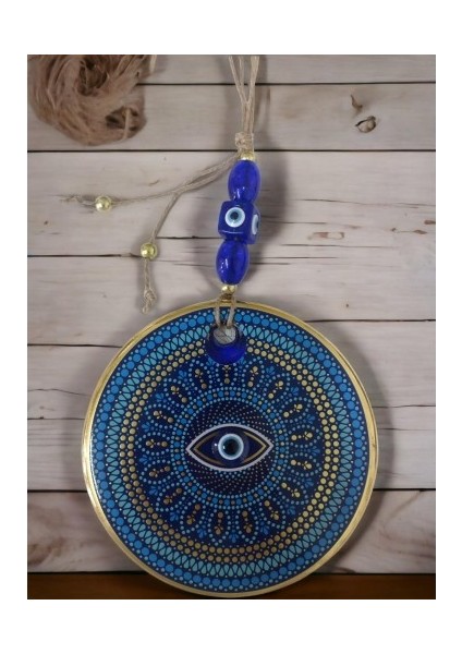 Yaldızlı Puantiyeli Nazar Boncuk Gözlü Duvar Süsü fiyatları