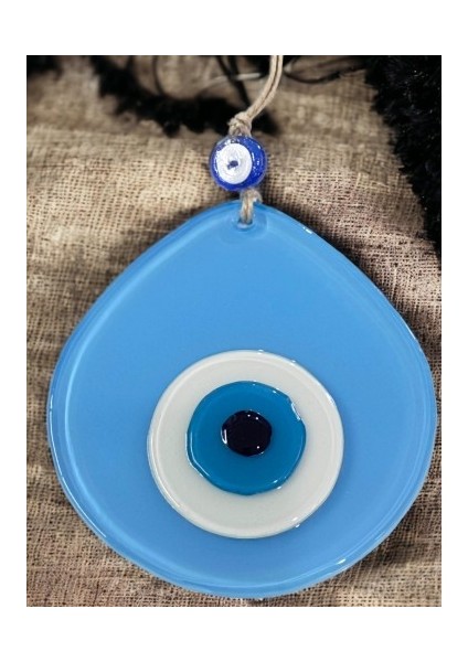 Mavi Nazar Boncuklu Açık Mavi Renk Nazar Boncuklu Damla Desen El Yapımı Duvar Süsü fiyatları