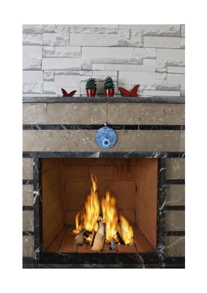 Mavi Beyaz Cam Nazar Boncuğu, El Işçiliği Cam Duvar Süsü, Nazarlık Hediyelik Eşya