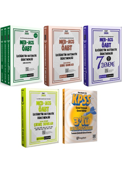2026 Meb Ags Öabt Ilköğretim Matematik Konu Anlatımlı 3 Kitap-Soru Bankası-7 Deneme-Çıkmış Sorular