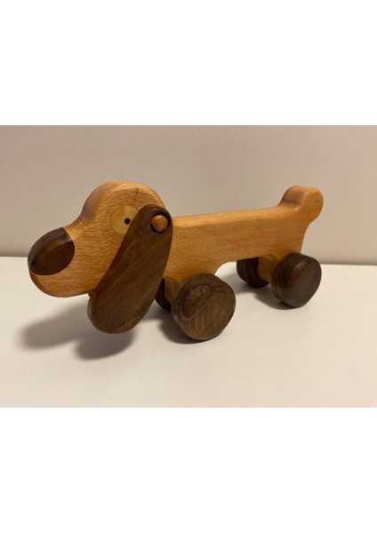 El Yapımı Ahşap Köpek Figürü, Eğitici ve Dekoratif Obje, Sıcak Kahverengi modelleri