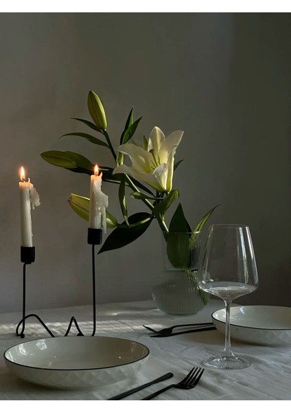 Candle El Yapımı Kokusuz Şamdanlık Dekoratif Kalıp Mum– Kırık Beyaz -22*2 modelleri