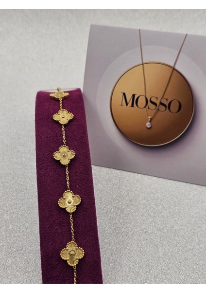 Yonca Model Gold Renk Çelik Bileklik fiyatları