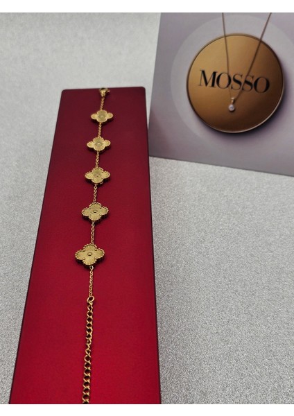 Yonca Model Gold Renk Çelik Bileklik fırsatları