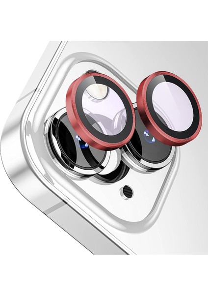 Apple iPhone 13 Gerçek Cam Safir Lens Koruma Kırmızı