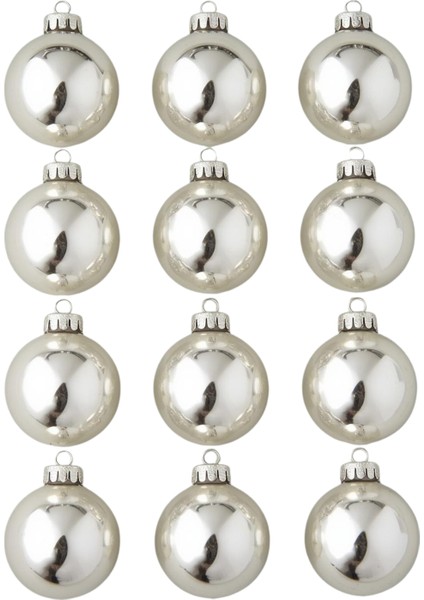 Yılbaşı Çam Ağacı Süsü 4 cm 12'li Gümüş Cici Top