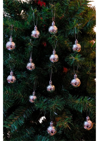 Yılbaşı Çam Ağacı Süsü 4 cm 12'li Gümüş Cici Top fiyatları