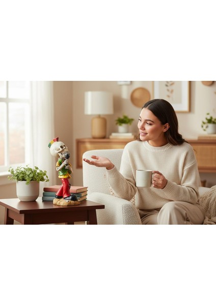 Gotik Tasarım Kurukafa Solist Müzisyen Heykel Masaüstü Biblo 19 Cm. – Yeni Yıl Ofis Ev Hediyesi modelleri