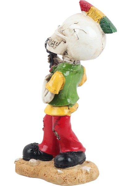 Gotik Tasarım Kurukafa Solist Müzisyen Heykel Masaüstü Biblo 19 Cm. – Yeni Yıl Ofis Ev Hediyesi fırsatları