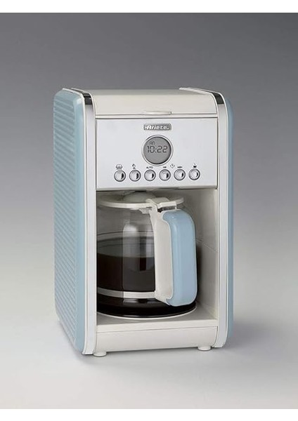 Vintage Filtre Kahve Makinesi Mavi 1342/05-2 Litre Temperli Cam Sürahi, 12 Fincan Kapasite, 960 Watt, Amerikan Kahve Makinesi, LCD Ekran ve Zamanlayıcı fırsatları