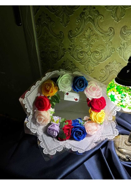 Renkli Gül Buketi Aynalı