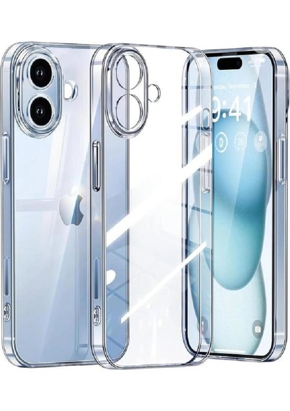 iPhone 16 Plus Kılıf Kamera Çıkıntılı Korumalı Yumuşak Şeffaf Silikon