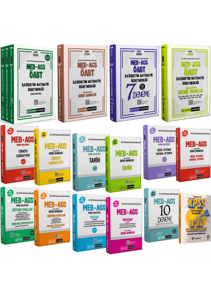 2026 Meb Ags Öabt Ilköğretim Matematik Konu A.3 Kitap-Soru Bankası-Deneme-Çıkmış Sorular-Ags Seti