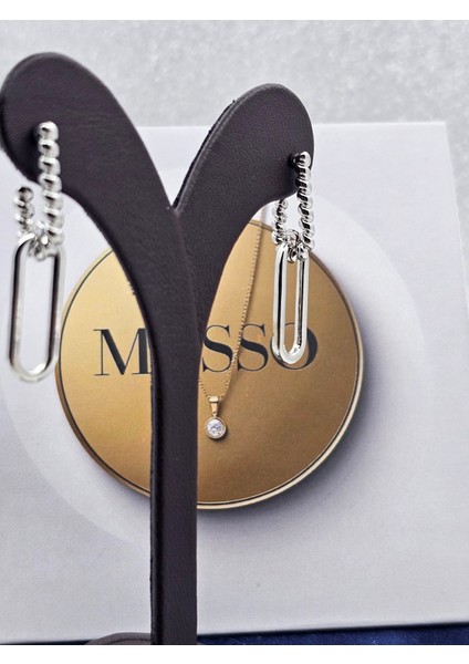 Xuping Burgu Zincir Model Gümüş Renk Çelik Küpe