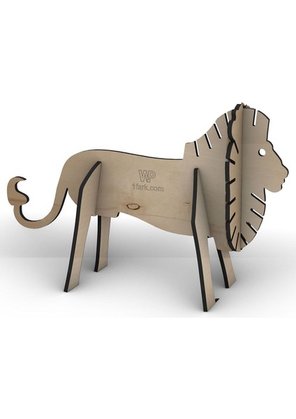 Turuncu 4 Parçalı Ahşap Hayvan Maket Seti, Boyanabilir, Öğretici ve Eğlenceli modelleri