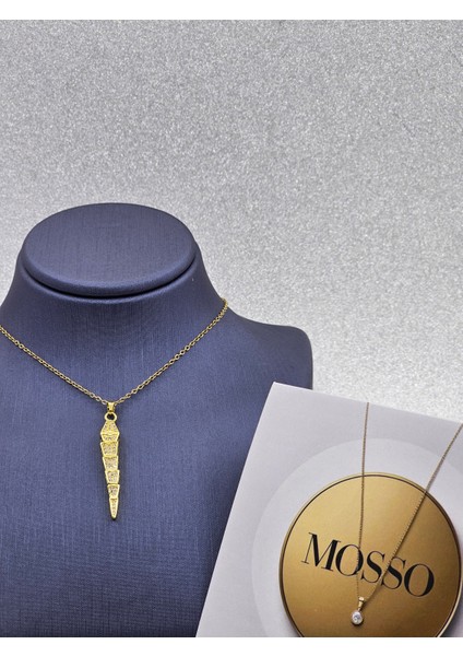 Balık Model Zirkon Taşlı Gold Renk Çelik Kolye fırsatları