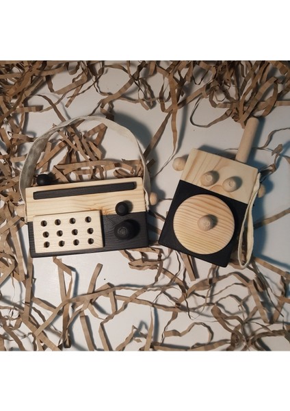 Ahşap Bebek Telsiz ve Radyo Seti, Montessori Oyuncak, Hediye Seçeneği fiyatları