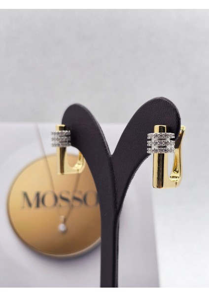 Xuping Zirkon Üç Sıra Taşlı Çelik Küpe modelleri