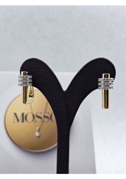 Xuping Zirkon Üç Sıra Taşlı Çelik Küpe indirimleri