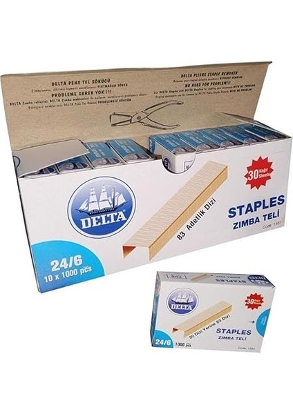 24/6 Zımba Teli Sarı 1000 Li Kutu (1551) fiyatları