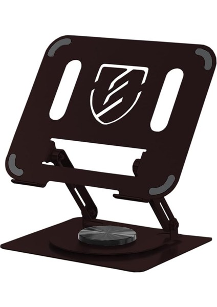 Laptop ve Notebook Standı Yüksekliği Ayarlanabilir Tutucu Tok Alüminyum 10-17 Inç Dizüstü Bilgisayar ile Uyumlu Kare TABAN%100 Tok Alüminyum Alaşımlı Katlanır Stant (EH257 - Siyah)