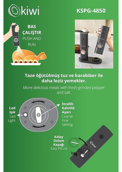 KSPG-4850 2'li Standlı Tuz&karabiber Değirmeni fırsatları