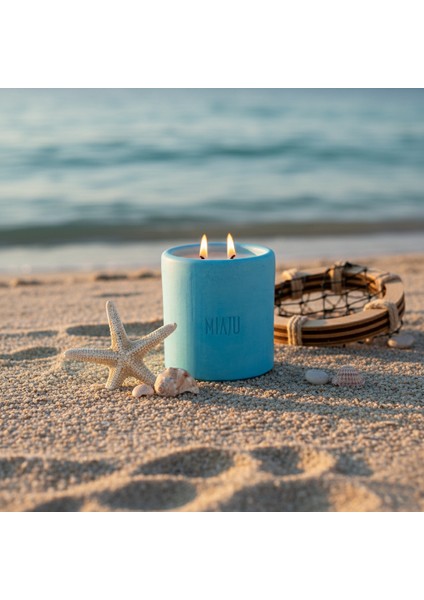 Huzur Veren Bir Atmosfer Ortamı Için Çift Alevli Dekoratif Mum, Arkadaşa Anlamlı Hediye, Mavi Renk modelleri