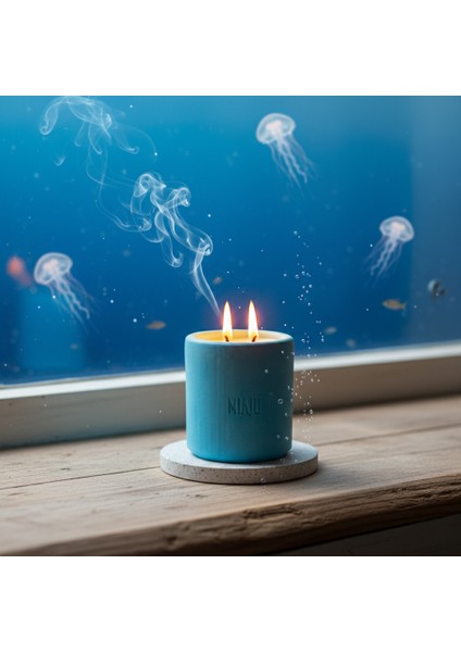 Huzur Veren Bir Atmosfer Ortamı Için Çift Alevli Dekoratif Mum, Arkadaşa Anlamlı Hediye, Mavi Renk indirimleri