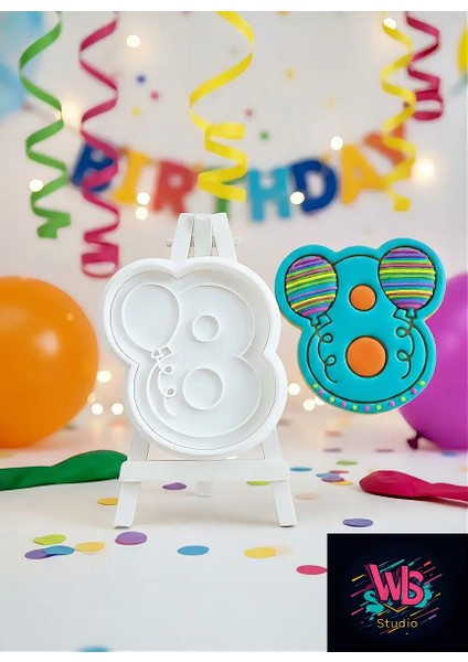 8 Yaş Doğum Günü Kurabiye Kalıbı ve Şeker Hamuru Şekillendirici