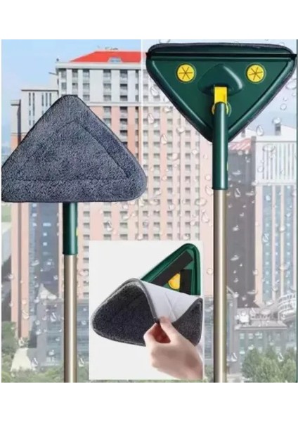 2 Bezli Üçgen Çek Çekli Mop Islak Mendil Uyumlu