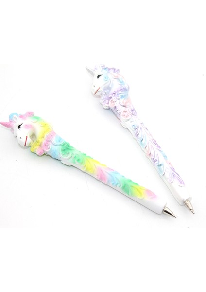 Renkli Polyester Unicorn Tükenmez Kalem, Şık ve Kullanışlı Kalem, Hediye Alternatifi