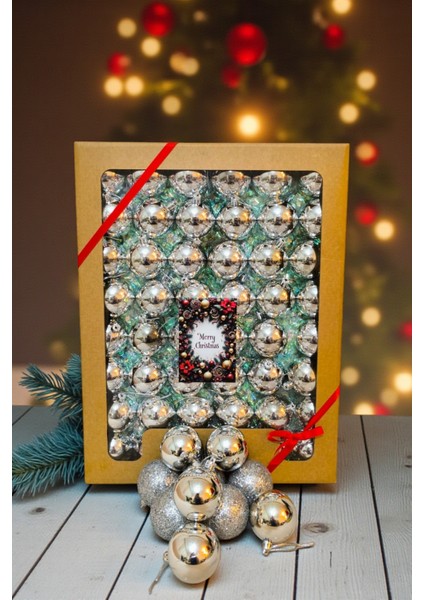 Yılbaşı Çam Ağacı Süsü Cici Top 6 cm 48'li Set Gümüş