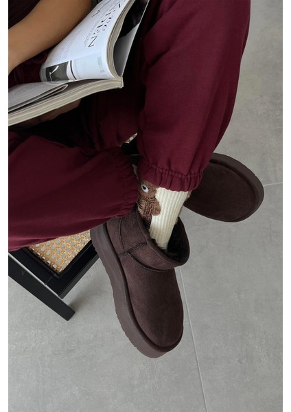 Tommo Kadın Içi Tüylü Kalın Taban Süet Yarım Bot Kahve fiyatları