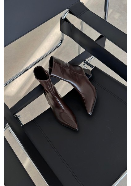 Liston Kadın Topuklu Kırışık Deri Bot Kahve fırsatları