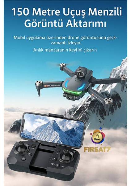 Drone C13S 4K 3kamera Engel Kaçınma 360° Akrobasi Fırçasız Dron Motor Optik Akış Katlanabilir Drone modelleri