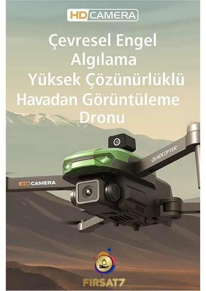 Drone C13S 4K 3kamera Engel Kaçınma 360° Akrobasi Fırçasız Dron Motor Optik Akış Katlanabilir Drone