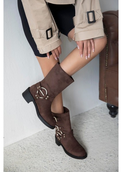 Senya Kadın Aksesuar Detay Süet Bot Kahve fiyatları