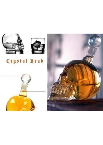Crystal Head Kuru Kafa Cam Şişe 350 ml modelleri