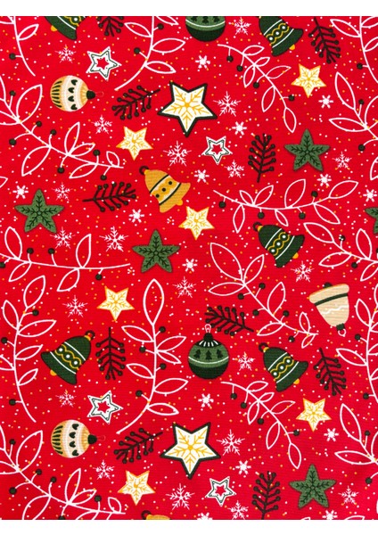 Premium Runner Yılbaşı Özel Kırmızı - Yeni Yıl Temalı Kar Tanesi ve Yıldız Desenli Dekoratif Runner indirimleri
