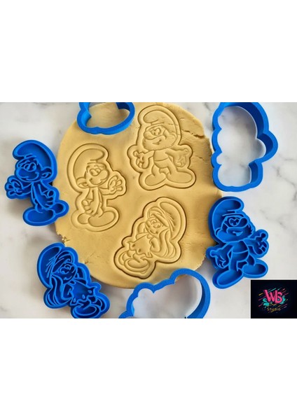 3'lü Şirinler | Şirine | Şirin Baba | Şakacı | Kurabiye Kalıbı ve Şeker Hamuru Şekillendirici Set fiyatları