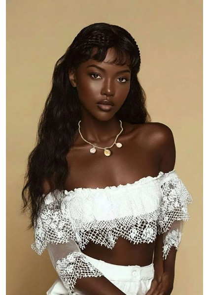 Özel Tasarım Barok Incili Örme Zincir Kolye