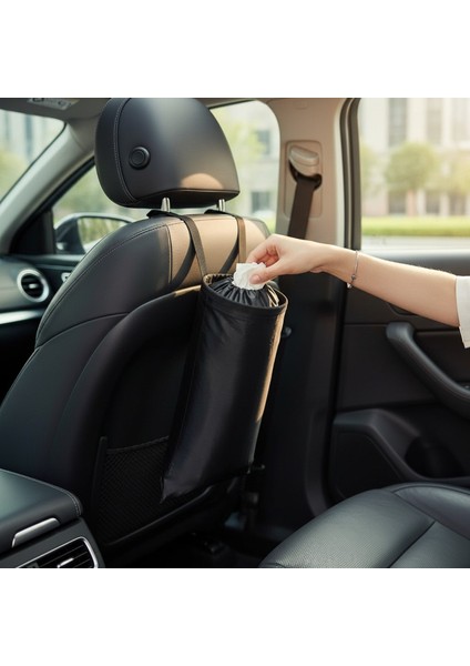 Araç İçi Çöp Torbası / Oto Kovası Aksesuar Yıkanabilir Ayarlanabilir Her Araca Uygun