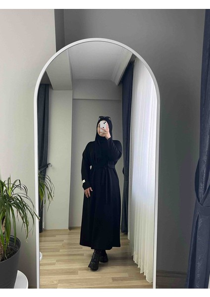 Kuşaklı Tesettür Siyah Elbise fırsatları