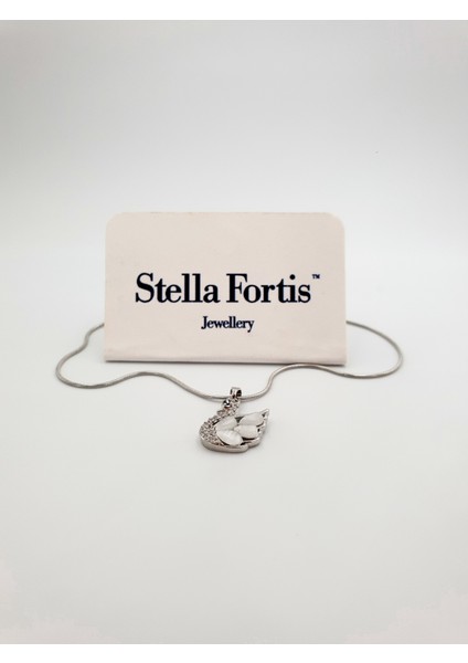 Kuğu Figürlü Altın Kolye – Zirkon Taşlı, Inci Efektli Kanat, Zarif Tasarım fırsatları