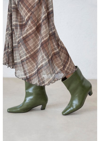 Viva Kadın Kırışık Deri Bot Haki fiyatları