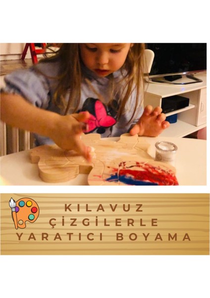 Doğal Ahşap Hayvanlar Serisi Puzzle ve Boyama Seti, Eğlenceli ve Öğretici Hobi Malzemesi fırsatları