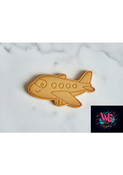 Sevimli Gülümseyen Uçak Kurabiye Kalıbı ve Şeker Hamuru Şekillendirici modelleri