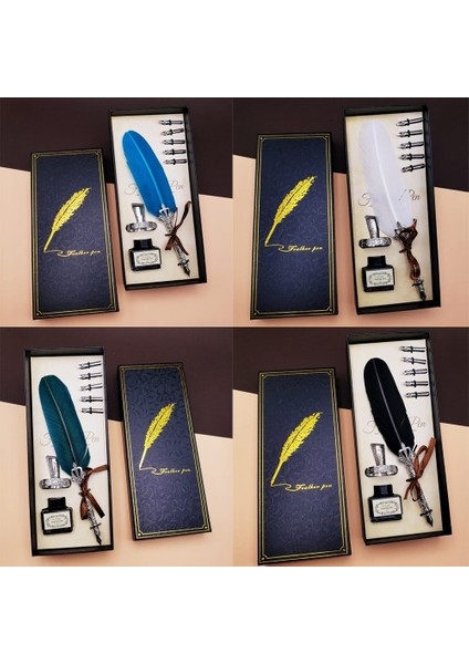 Tüylü Masaüstü Divit Kalem Seti